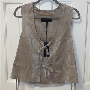 BCBGMAXAZRIA Brent Sleeveless Vest w/ Tie Front